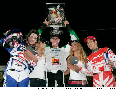 The winners of the Red Bull X fighters in Madrid